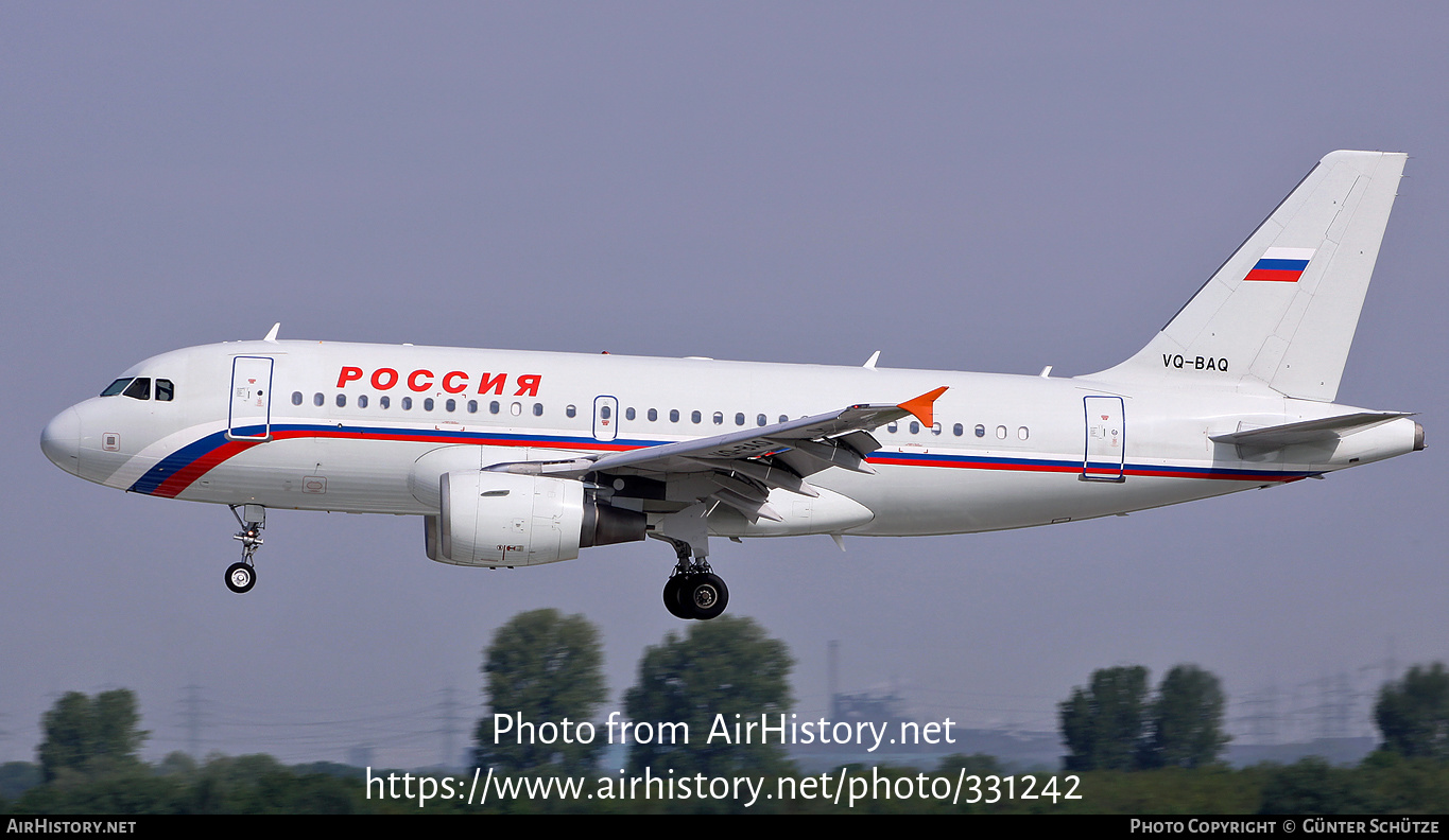 Aircraft Photo of VQ-BAQ | Airbus A319-111 | Rossiya - Russian Airlines | AirHistory.net #331242