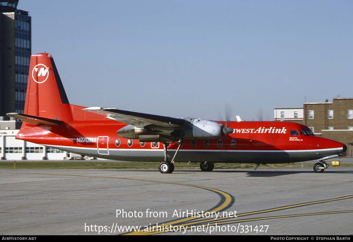 Aircraft Photo of N270MA | Fokker F27-200 Friendship | Northwest Airlink | AirHistory.net #331427