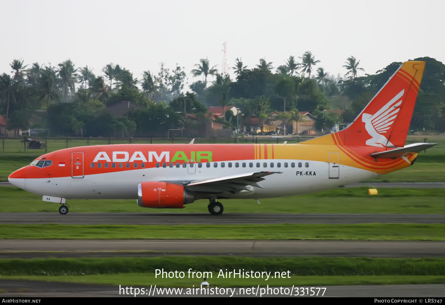 Aircraft Photo of PK-KKA | Boeing 737-56N | AdamAir | AirHistory.net #331577