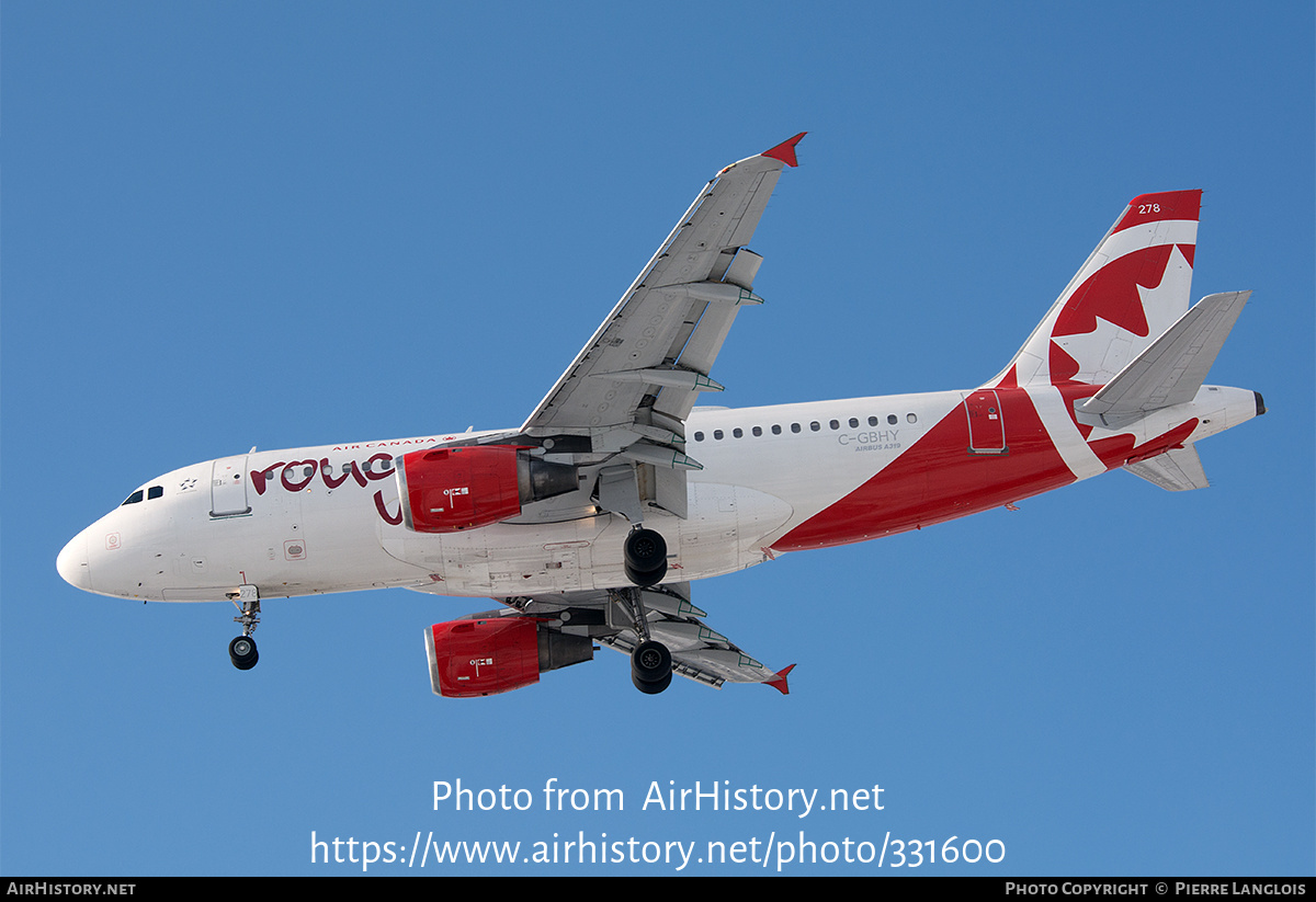 Aircraft Photo of C-GBHY | Airbus A319-114 | Air Canada Rouge | AirHistory.net #331600