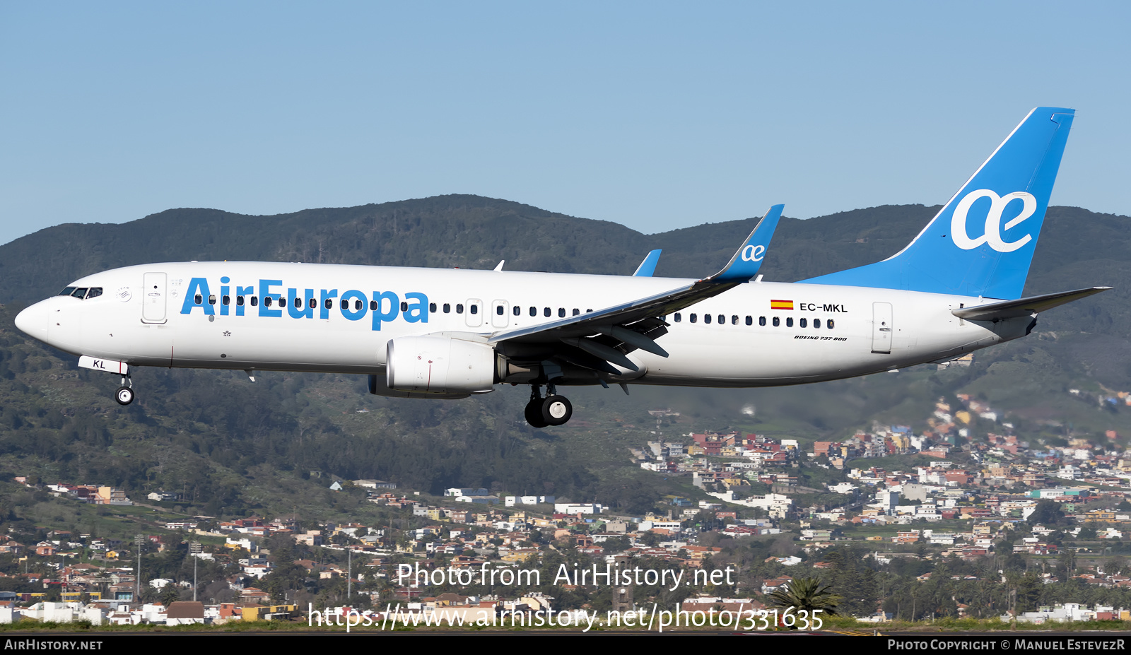 Aircraft Photo of EC-MKL | Boeing 737-85P | Air Europa | AirHistory.net #331635