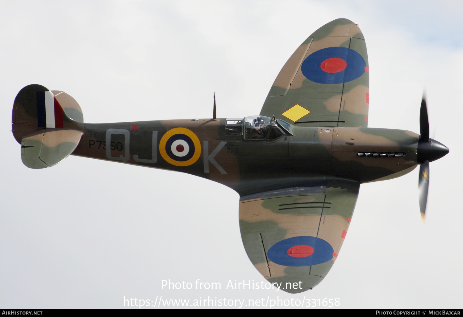 Aircraft Photo of P7350 | Supermarine 329 Spitfire Mk2A | UK - Air Force | AirHistory.net #331658