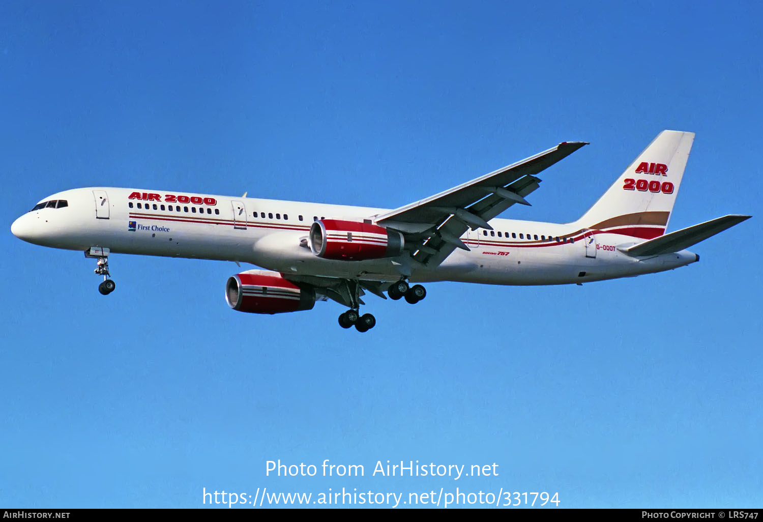 Aircraft Photo of G-OOOT | Boeing 757-236 | Air 2000 | AirHistory.net #331794