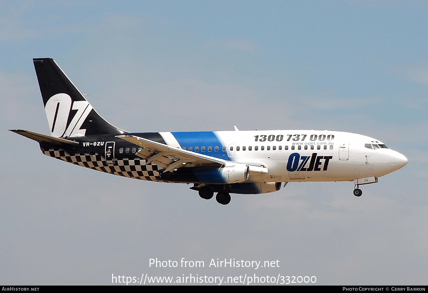 Aircraft Photo of VH-OZU | Boeing 737-229/Adv | OzJet Airlines | AirHistory.net #332000