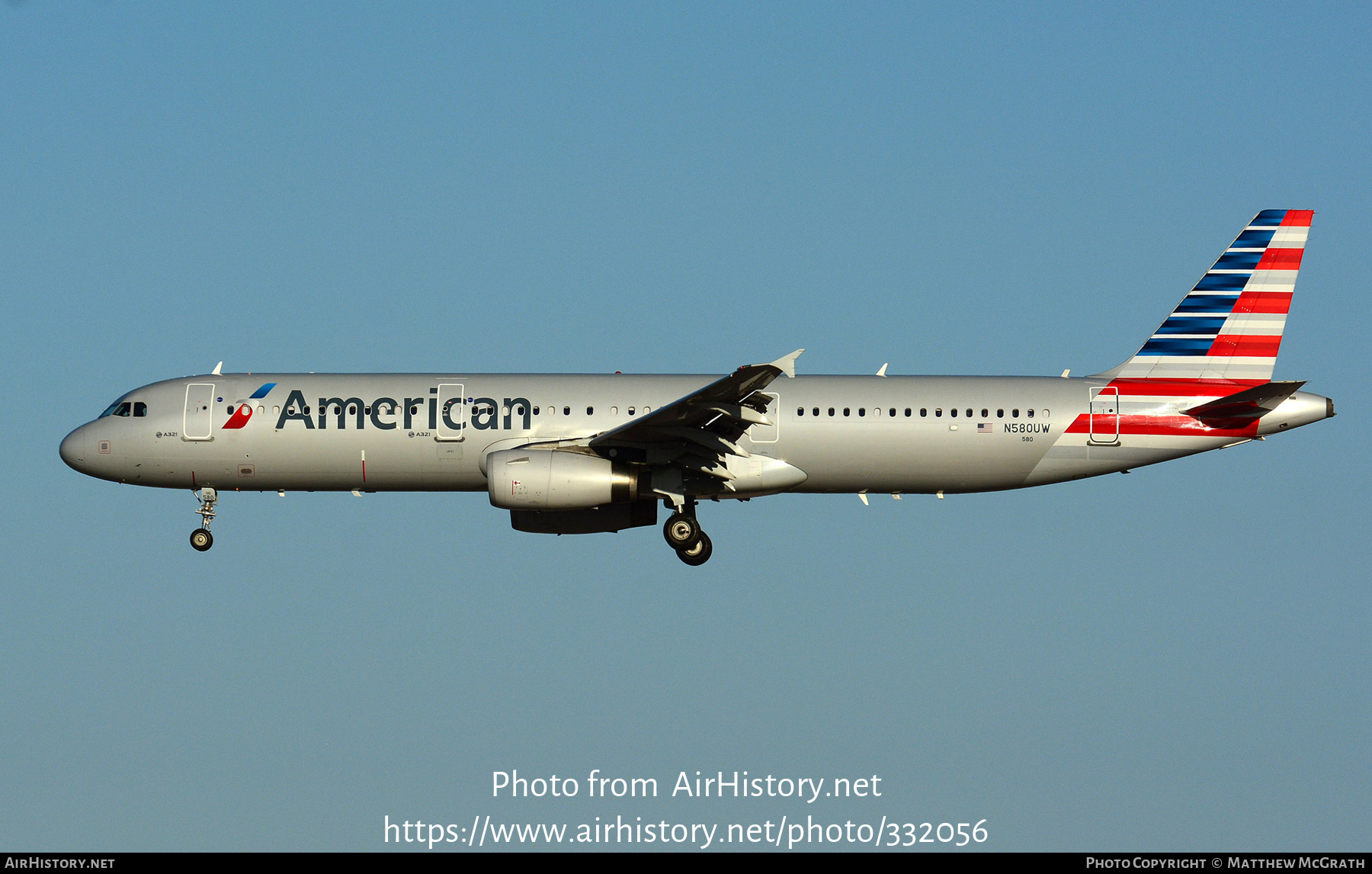 Aircraft Photo of N580UW | Airbus A321-231 | American Airlines | AirHistory.net #332056