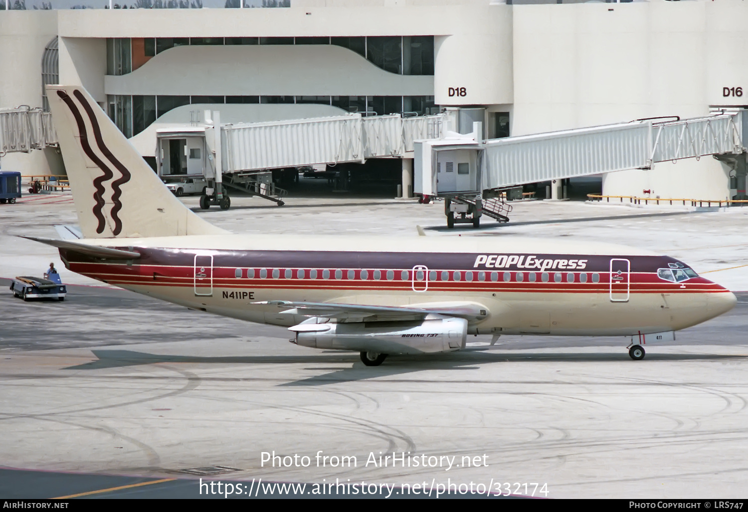 Aircraft Photo of N411PE | Boeing 737-130 | PeoplExpress | AirHistory.net #332174