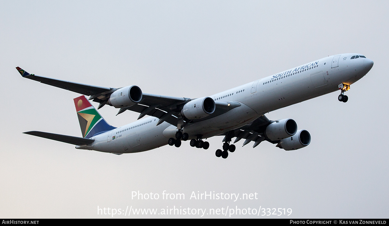 Aircraft Photo of ZS-SND | Airbus A340-642 | South African Airways | AirHistory.net #332519