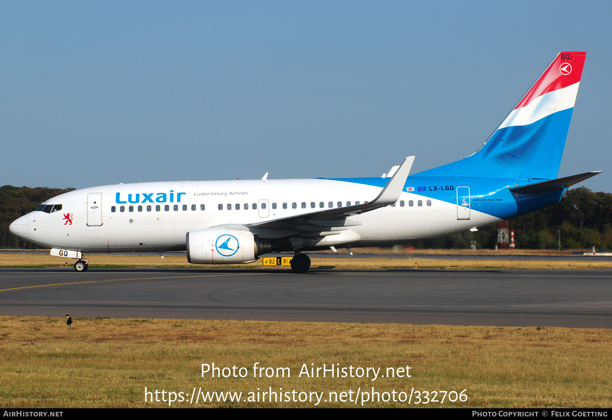 Aircraft Photo of LX-LGQ | Boeing 737-7C9 | Luxair | AirHistory.net #332706