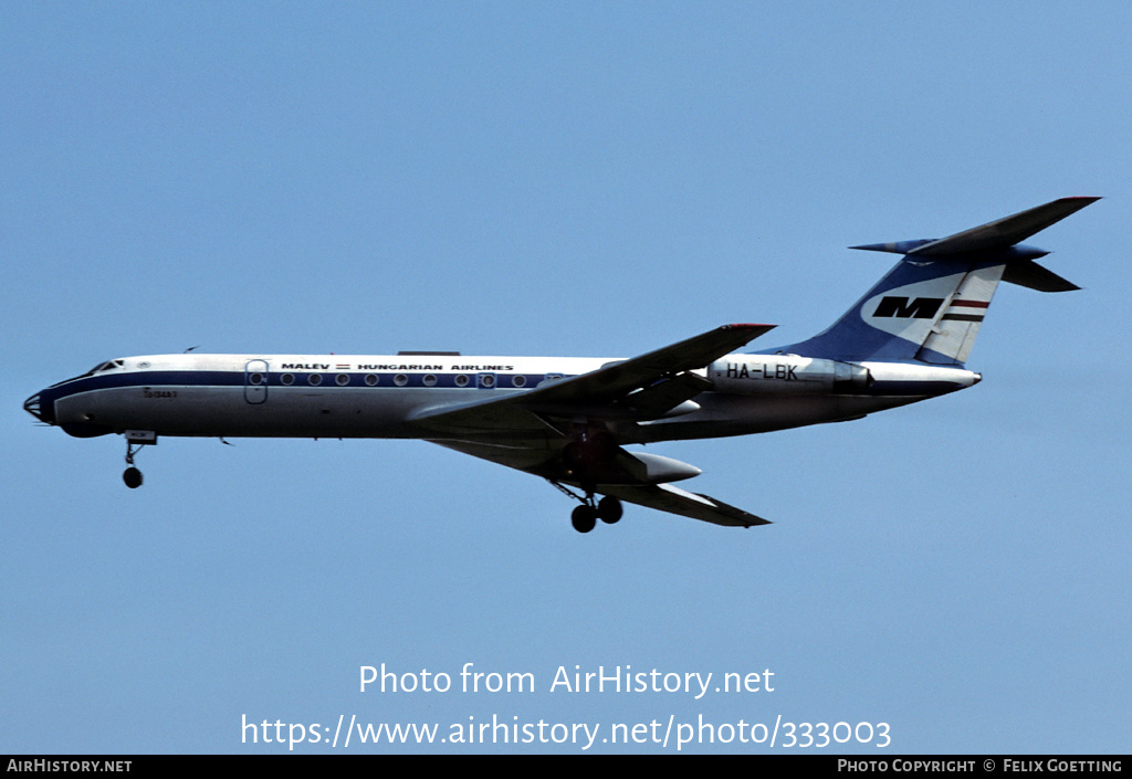 Aircraft Photo of HA-LBK | Tupolev Tu-134A-3 | Malév - Hungarian Airlines | AirHistory.net #333003