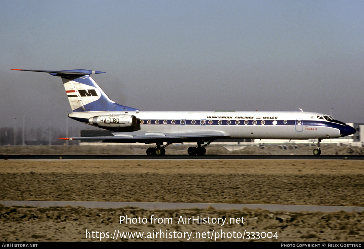 Aircraft Photo of HA-LBO | Tupolev Tu-134A-3 | Malév - Hungarian Airlines | AirHistory.net #333004