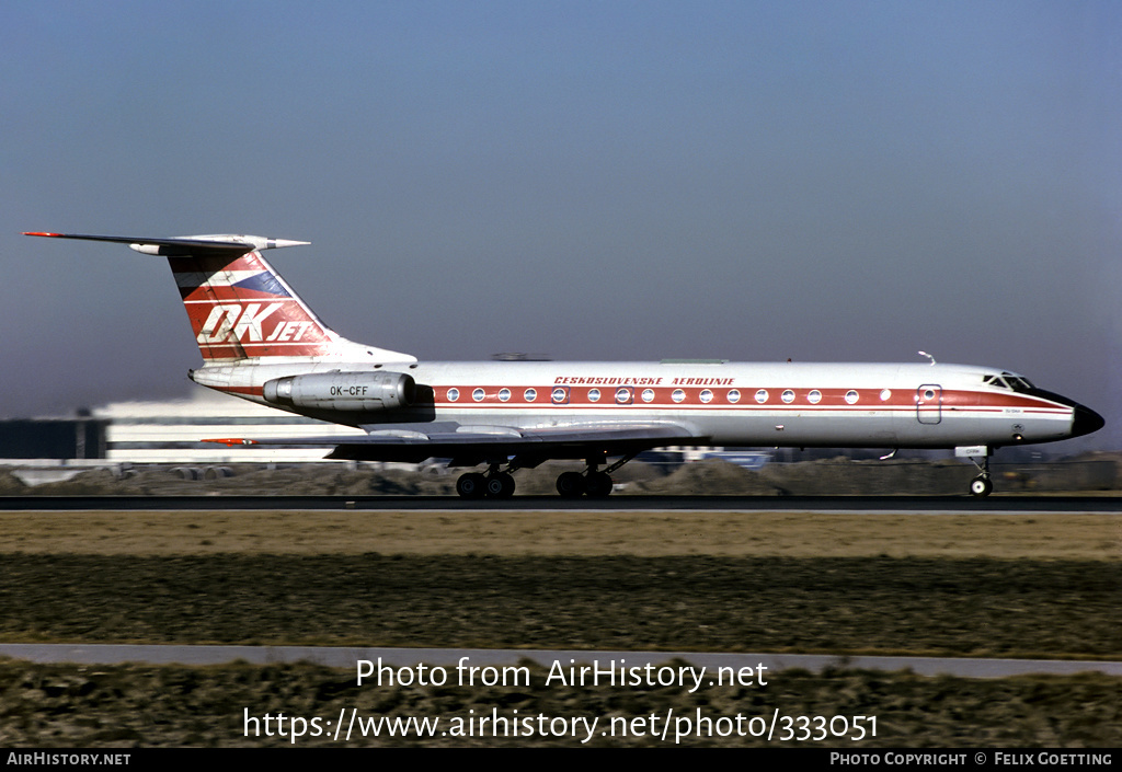 Aircraft Photo of OK-CFF | Tupolev Tu-134A | ČSA - Československé Aerolinie - Czechoslovak Airlines | AirHistory.net #333051