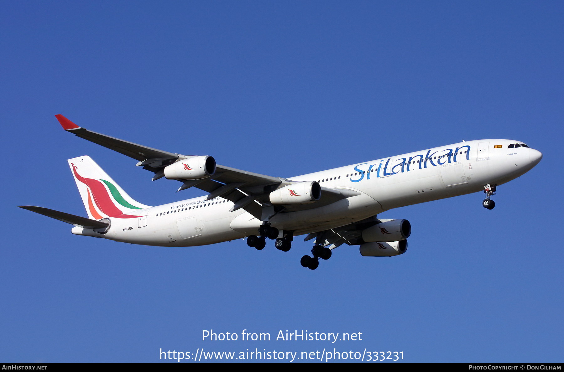 Aircraft Photo of 4R-ADA | Airbus A340-311 | SriLankan Airlines | AirHistory.net #333231