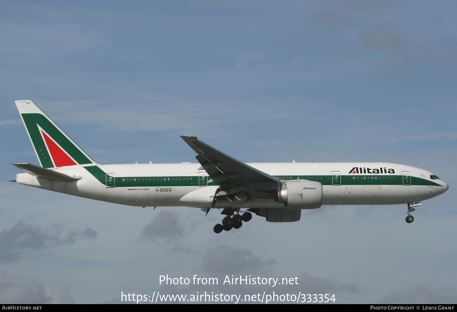 Aircraft Photo of I-DISO | Boeing 777-243/ER | Alitalia | AirHistory.net #333354