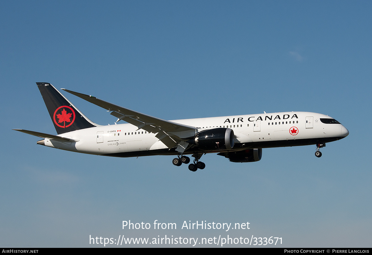 Aircraft Photo of C-GHPQ | Boeing 787-8 Dreamliner | Air Canada | AirHistory.net #333671