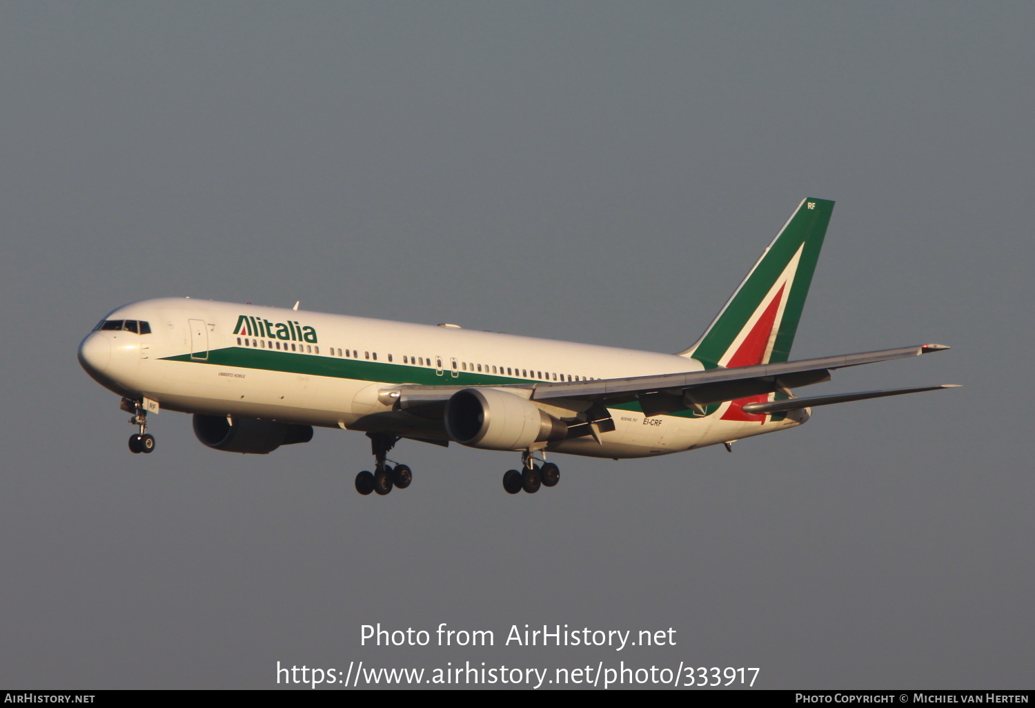 Aircraft Photo of EI-CRF | Boeing 767-31B/ER | Alitalia | AirHistory.net #333917