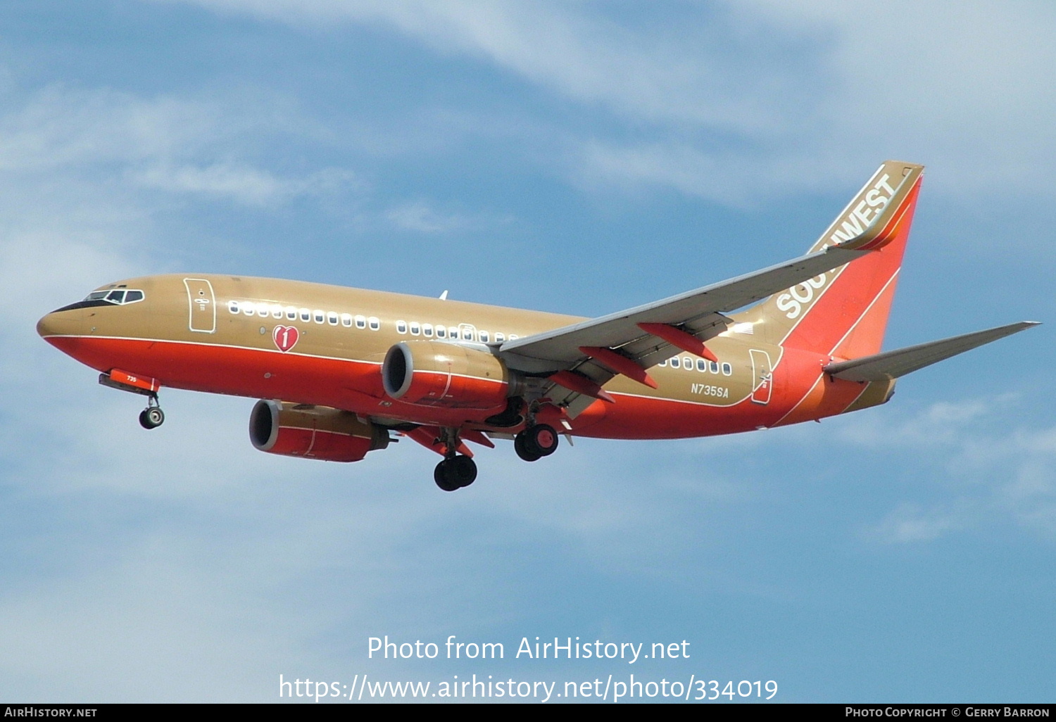 Aircraft Photo of N735SA | Boeing 737-7H4 | Southwest Airlines | AirHistory.net #334019