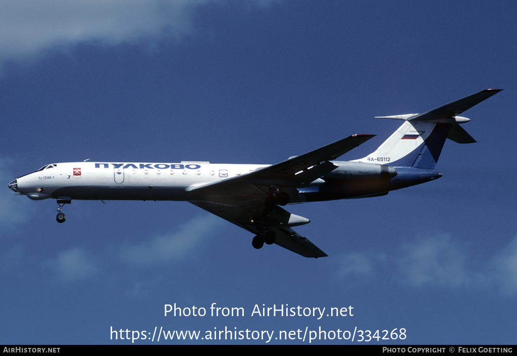 Aircraft Photo of RA-65112 | Tupolev Tu-134A-3 | Pulkovo Airlines | AirHistory.net #334268