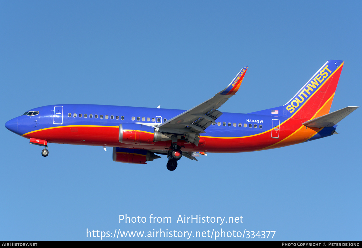 Aircraft Photo of N394SW | Boeing 737-3H4 | Southwest Airlines | AirHistory.net #334377