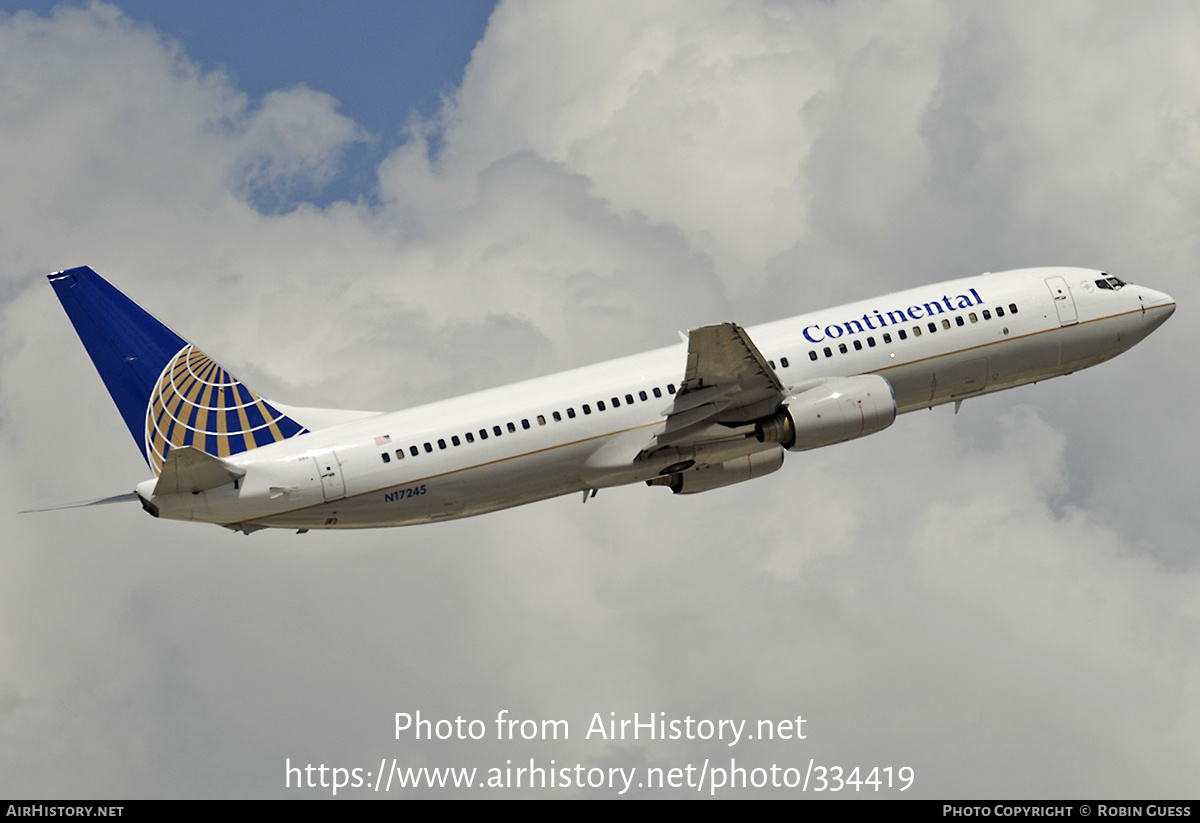 Aircraft Photo of N17245 | Boeing 737-824 | Continental Airlines | AirHistory.net #334419