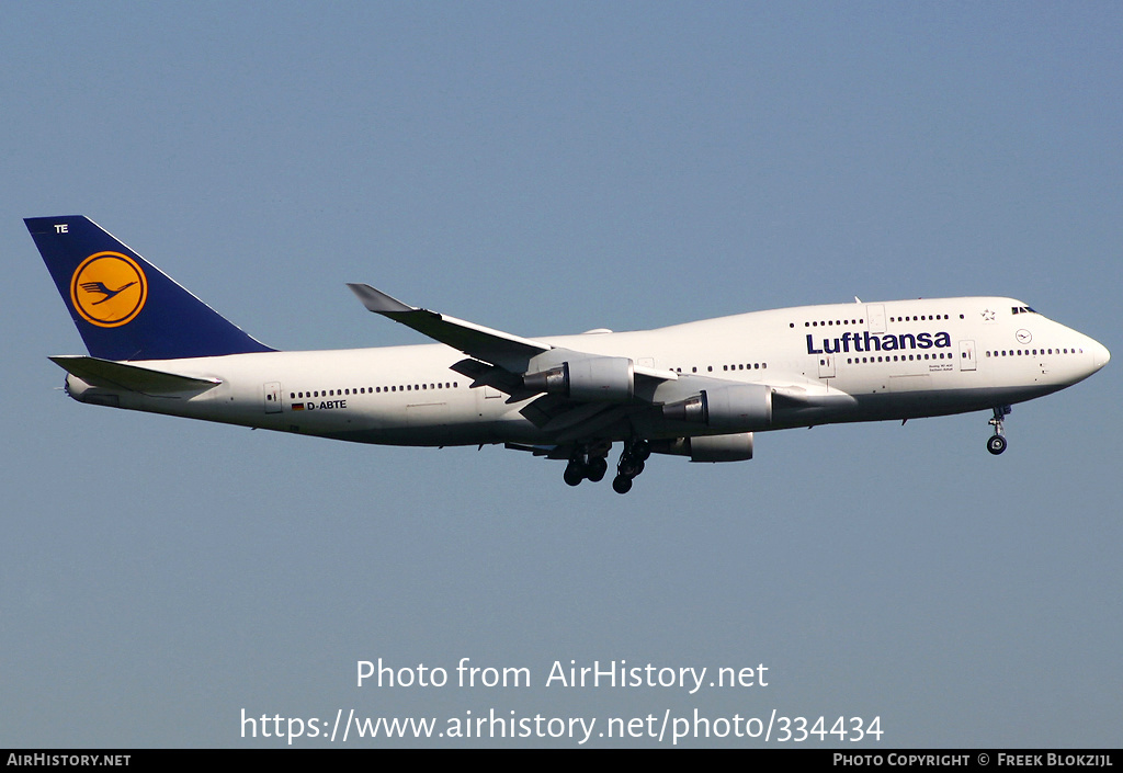 Aircraft Photo of D-ABTE | Boeing 747-430M | Lufthansa | AirHistory.net #334434