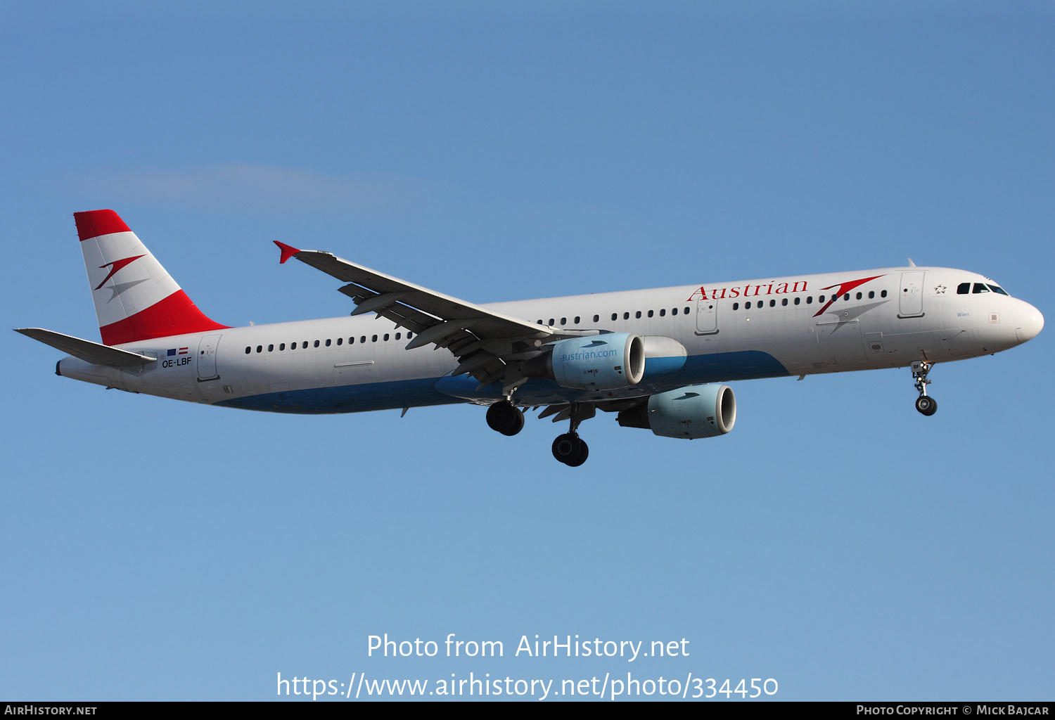 Aircraft Photo of OE-LBF | Airbus A321-211 | Austrian Airlines | AirHistory.net #334450