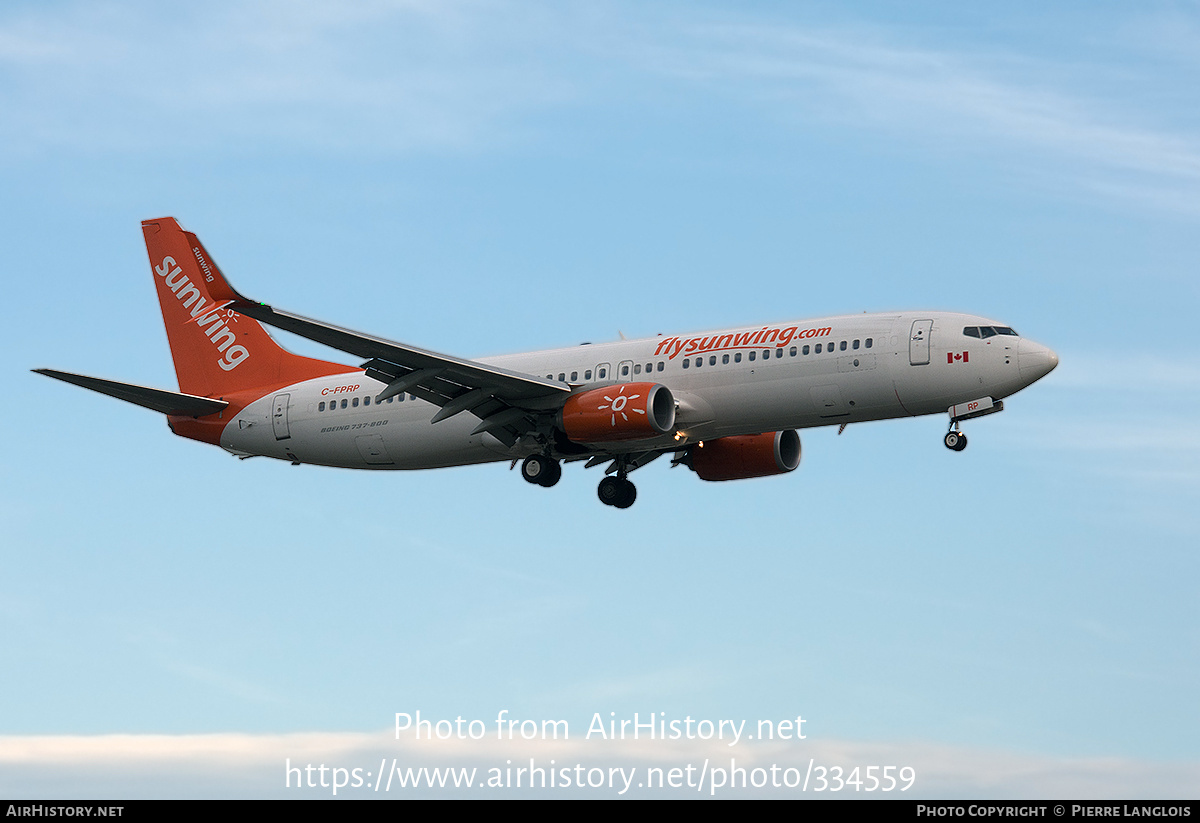 Aircraft Photo of C-FPRP | Boeing 737-8FH | Sunwing Airlines | AirHistory.net #334559