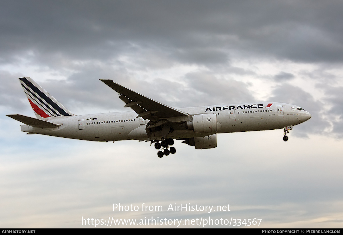 Aircraft Photo of F-GSPN | Boeing 777-228/ER | Air France | AirHistory.net #334567