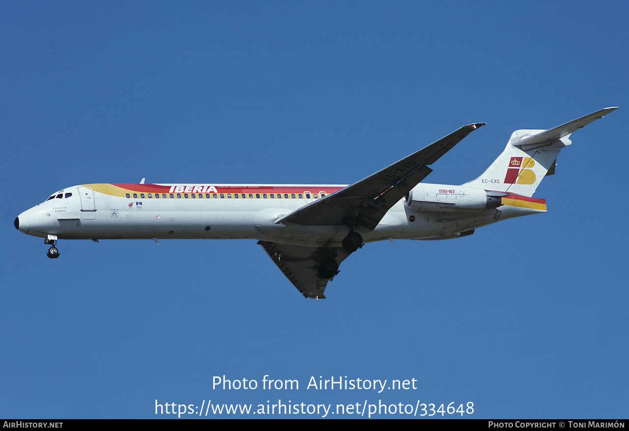 Aircraft Photo of EC-EXG | McDonnell Douglas MD-87 (DC-9-87) | Iberia | AirHistory.net #334648