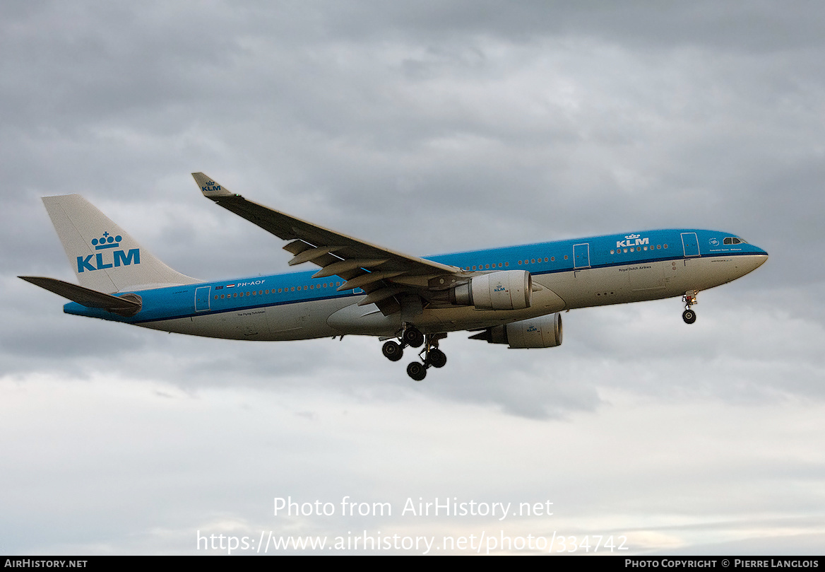 Aircraft Photo of PH-AOF | Airbus A330-203 | KLM - Royal Dutch Airlines | AirHistory.net #334742