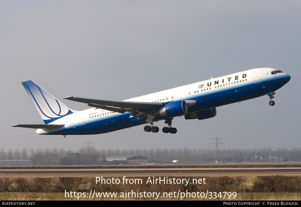 Aircraft Photo of N644UA | Boeing 767-322/ER | United Airlines | AirHistory.net #334799