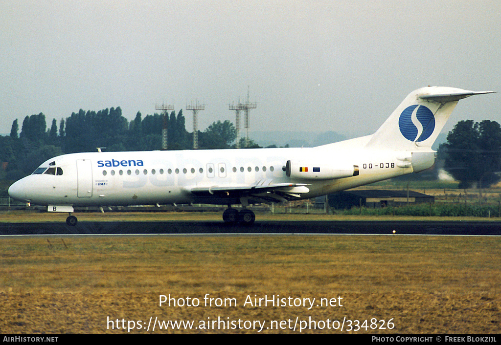 Aircraft Photo of OO-DJB | Fokker F28-4000 Fellowship | Sabena | AirHistory.net #334826