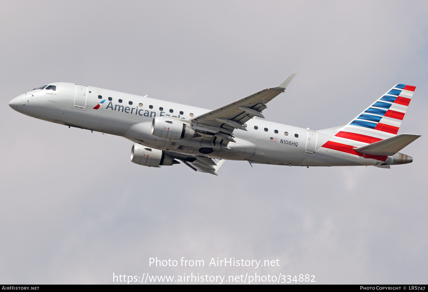 Aircraft Photo of N106HQ | Embraer 175LR (ERJ-170-200LR) | American Eagle | AirHistory.net #334882