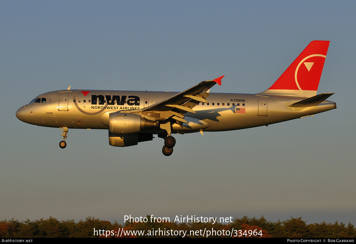 Aircraft Photo of N358NB | Airbus A319-114 | Northwest Airlines | AirHistory.net #334964