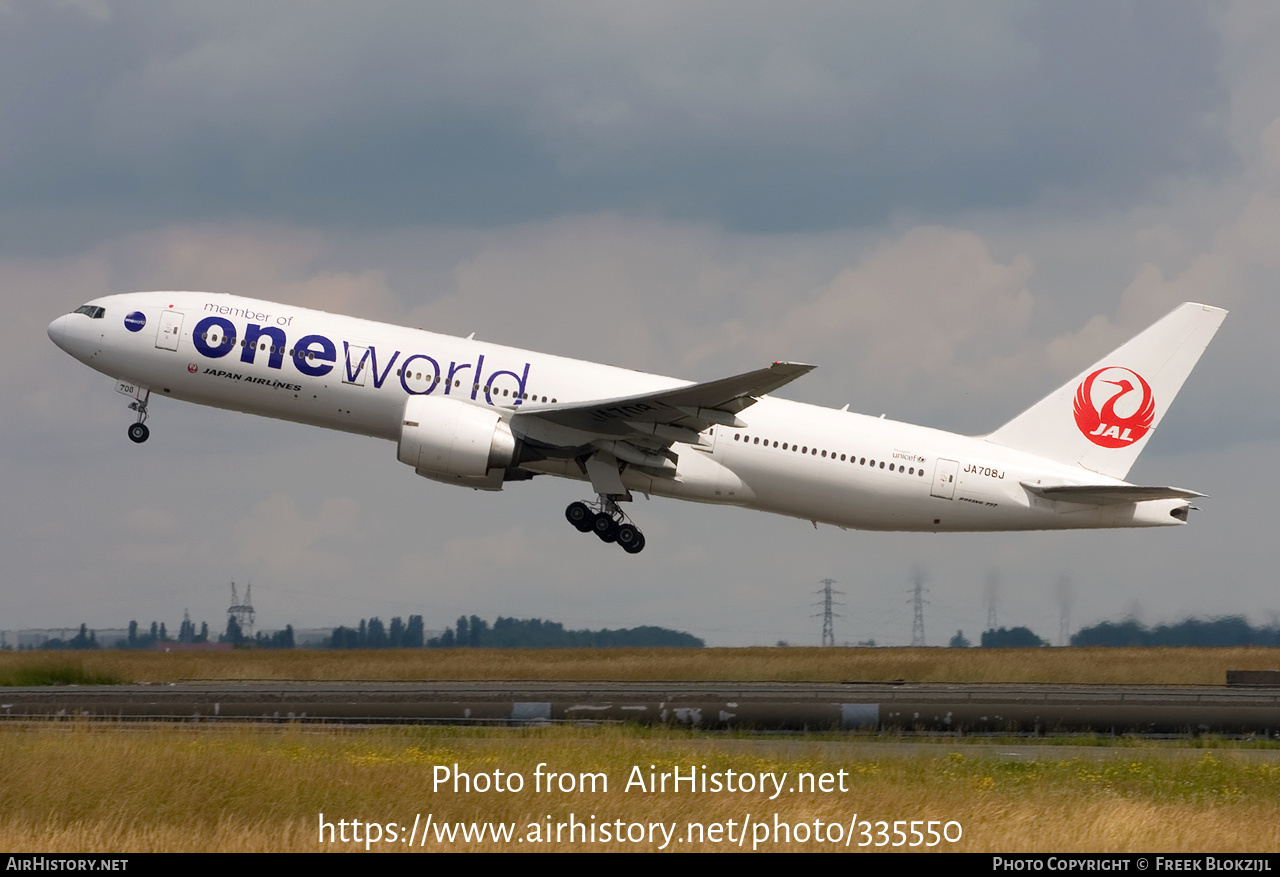 Aircraft Photo of JA708J | Boeing 777-246/ER | Japan Airlines - JAL | AirHistory.net #335550