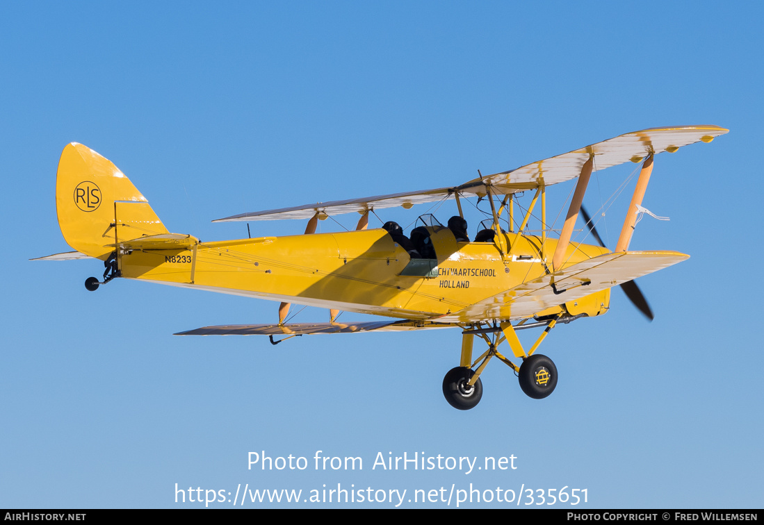 Aircraft Photo of N8233 | De Havilland D.H. 82A Tiger Moth II | Rijksluchtvaartschool - RLS | AirHistory.net #335651