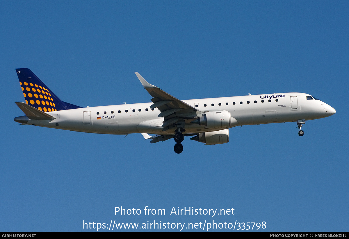 Aircraft Photo of D-AECE | Embraer 190LR (ERJ-190-100LR) | Lufthansa CityLine | AirHistory.net #335798