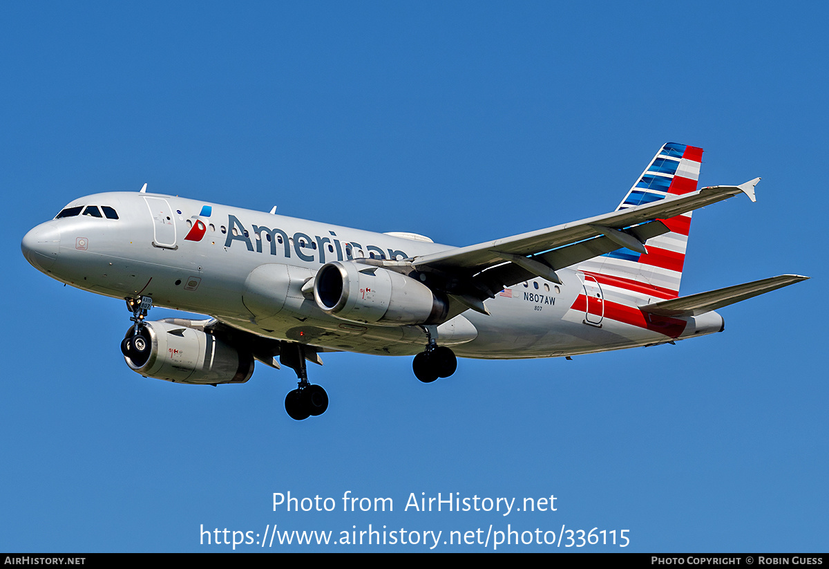 Aircraft Photo of N807AW | Airbus A319-132 | American Airlines | AirHistory.net #336115