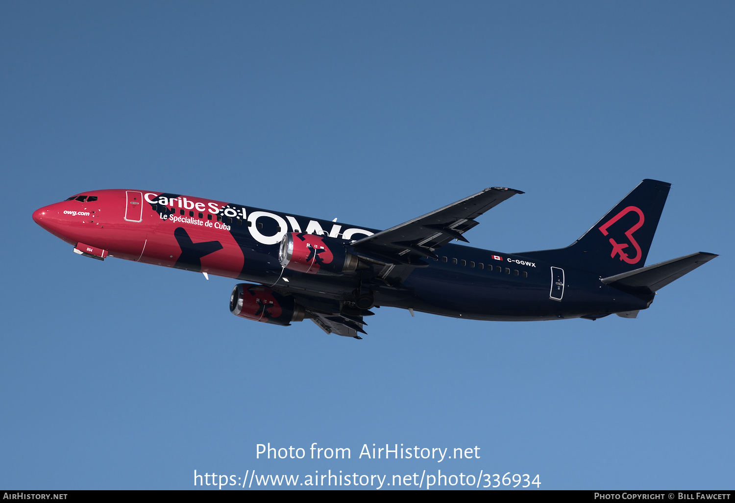 Aircraft Photo of C-GGWX | Boeing 737-408 | OWG - Off We Go | AirHistory.net #336934