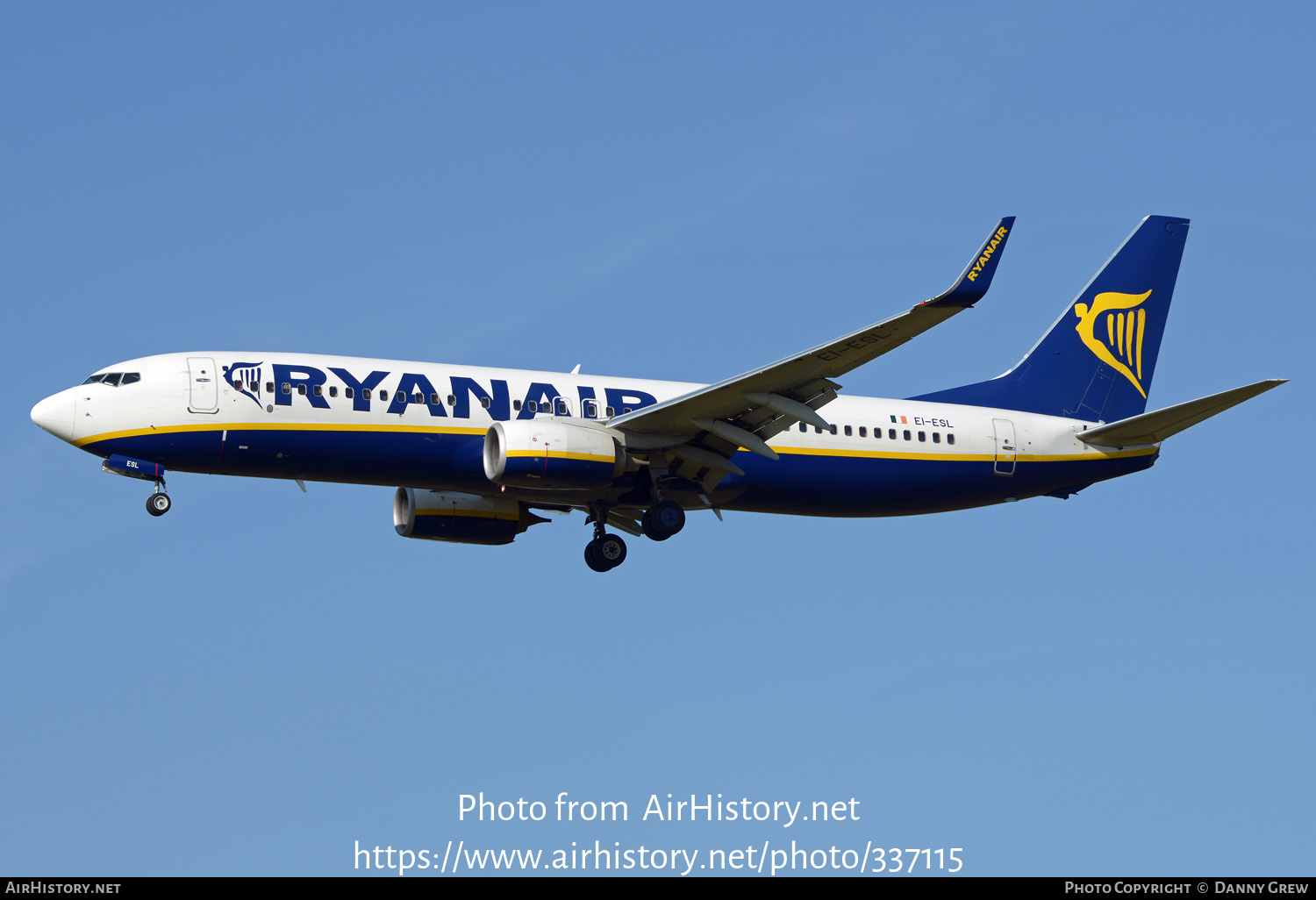 Aircraft Photo of EI-ESL | Boeing 737-8AS | Ryanair | AirHistory.net #337115