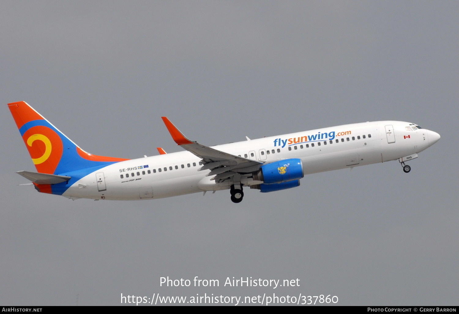 Aircraft Photo of SE-RHS | Boeing 737-86N | Sunwing Airlines | AirHistory.net #337860