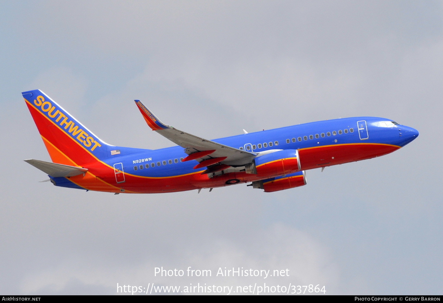 Aircraft Photo of N928WN | Boeing 737-7H4 | Southwest Airlines | AirHistory.net #337864