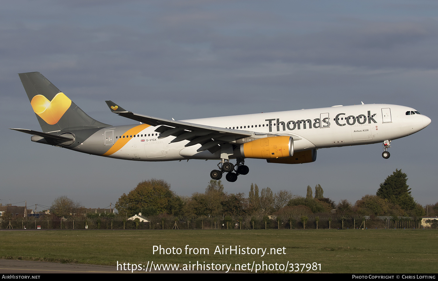 Aircraft Photo of G-VYGK | Airbus A330-243 | Thomas Cook Airlines | AirHistory.net #337981