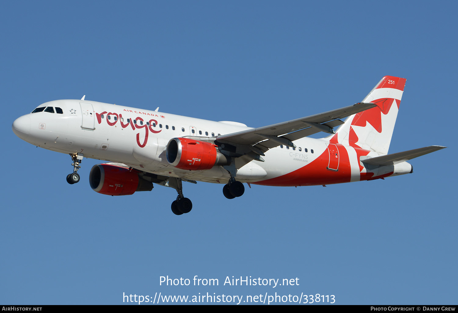 Aircraft Photo of C-FYNS | Airbus A319-114 | Air Canada Rouge | AirHistory.net #338113