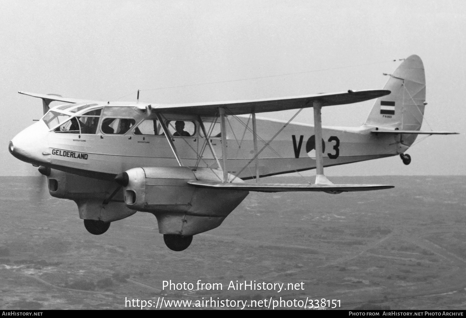 Aircraft Photo of V-3 | De Havilland D.H. 89A Dragon Rapide Mk.1 | Netherlands - Air Force | AirHistory.net #338151