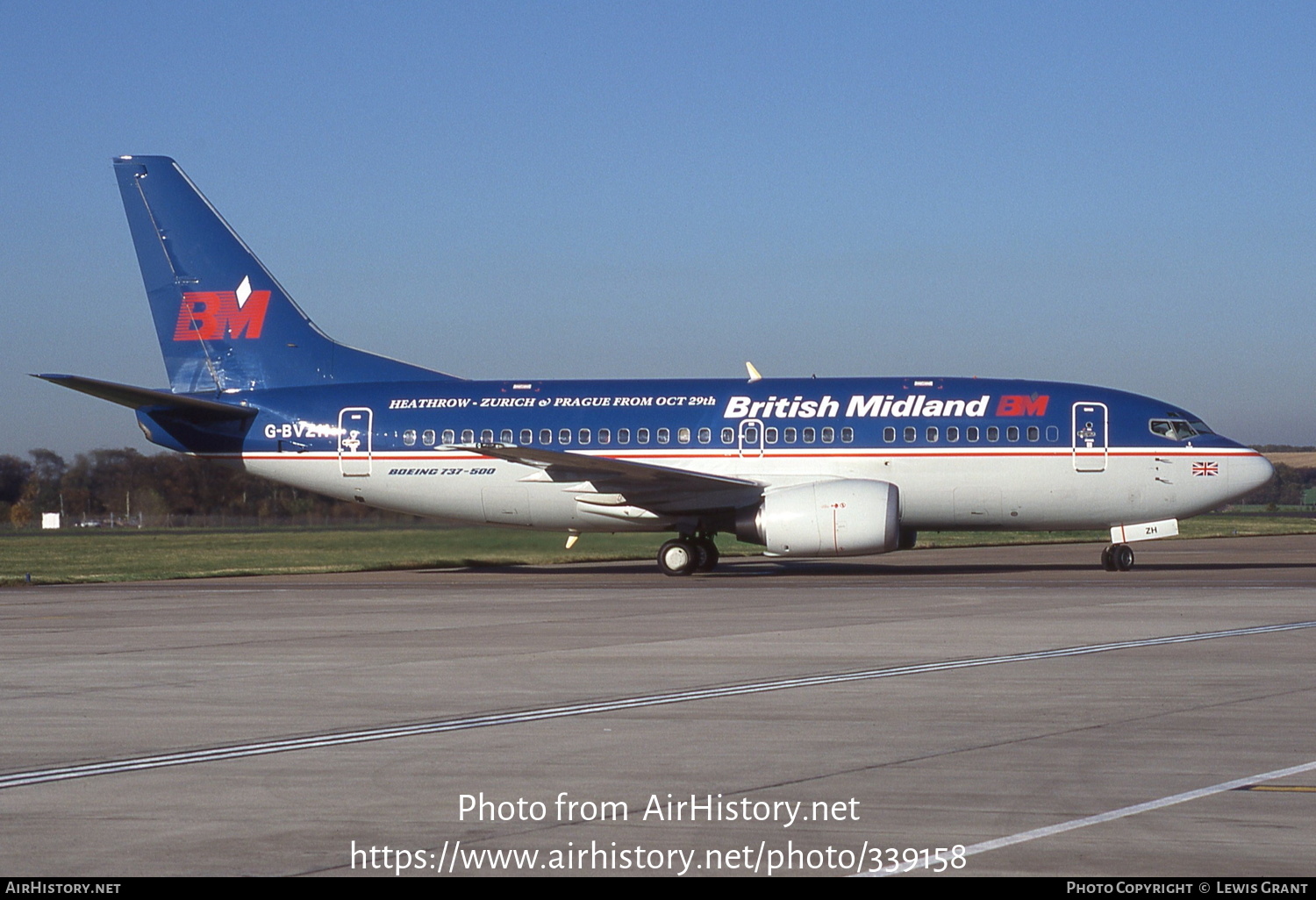 Aircraft Photo of G-BVZH | Boeing 737-5Q8 | British Midland Airways - BMA | AirHistory.net #339158