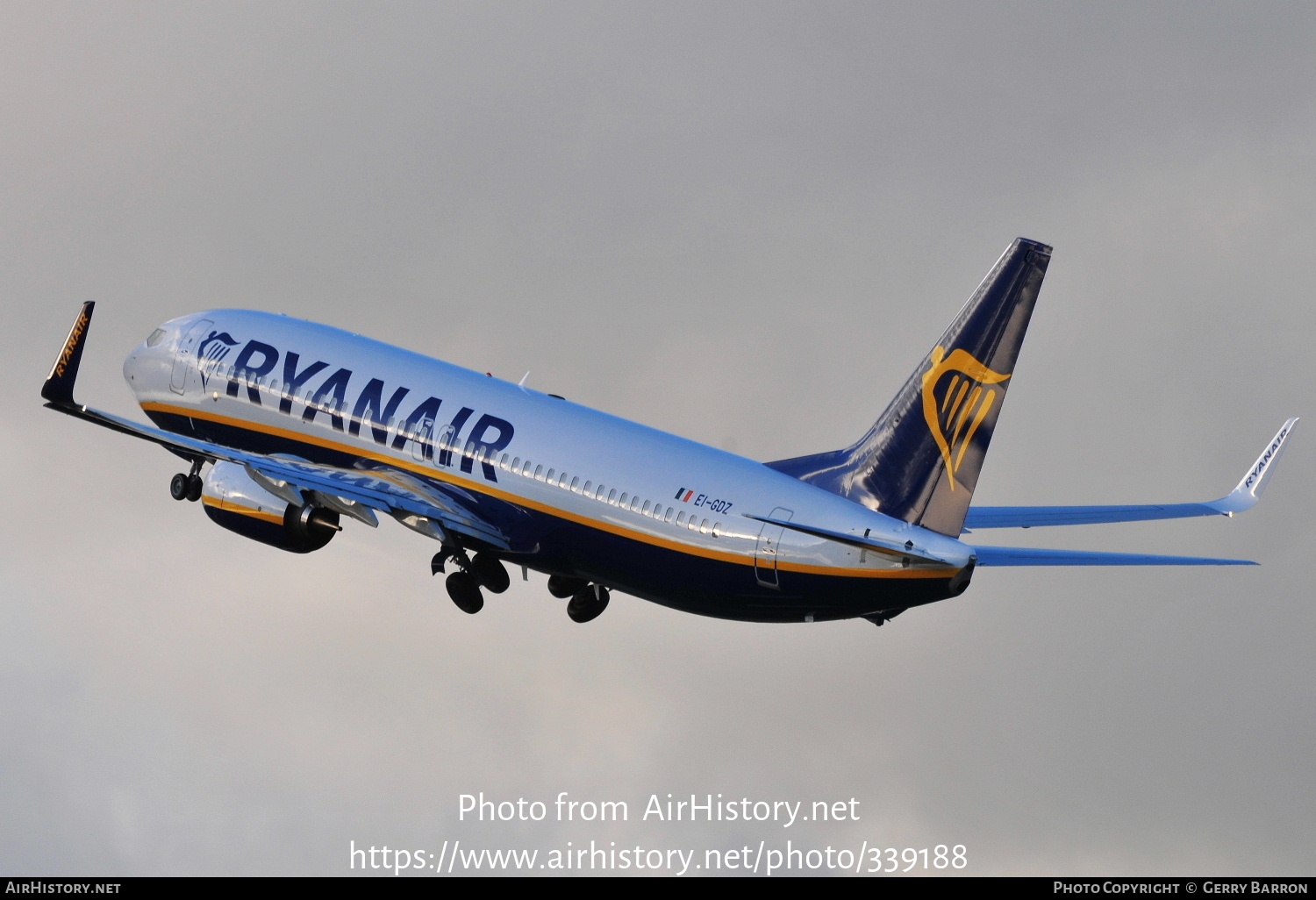 Aircraft Photo of EI-GDZ | Boeing 737-800 | Ryanair | AirHistory.net #339188