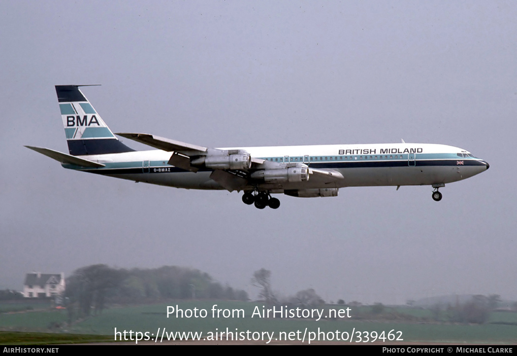 Aircraft Photo of G-BMAZ | Boeing 707-321C | British Midland Airways - BMA | AirHistory.net #339462