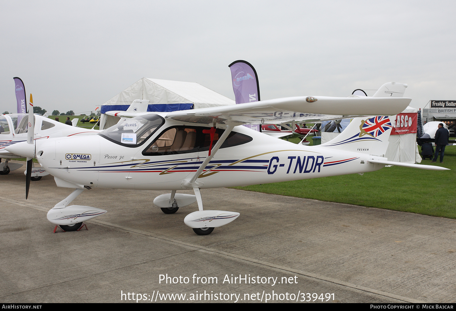 Aircraft Photo of G-TNDR | Tecnam P-2008JC | Omega Flight Taining | AirHistory.net #339491