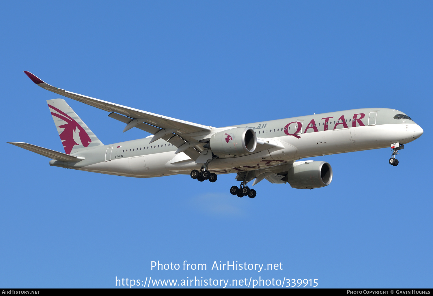 Aircraft Photo of A7-AME | Airbus A350-941 | Qatar Airways | AirHistory.net #339915