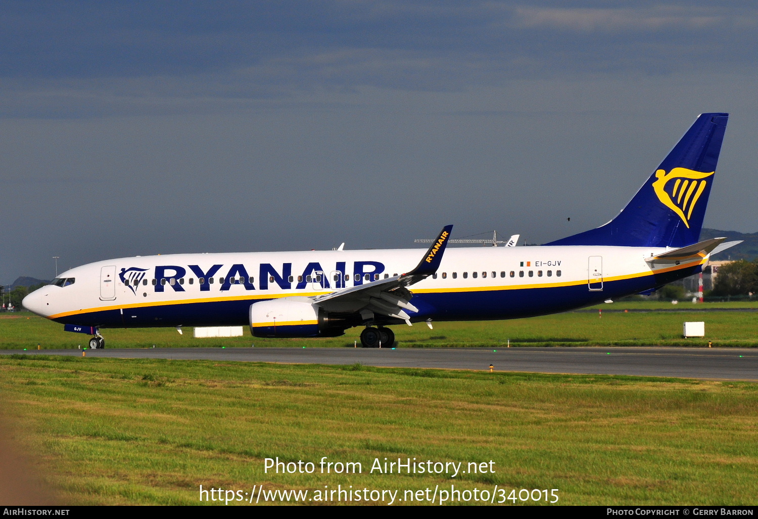 Aircraft Photo of EI-GJV | Boeing 737-800 | Ryanair | AirHistory.net #340015